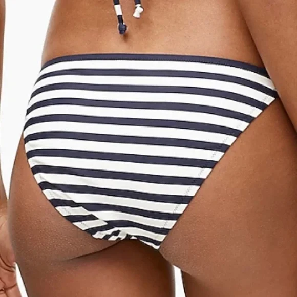 J. Crew Bikini Bottom XL String Stripe Navy Ivory - Picture 4 of 8